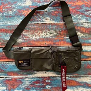 Alpha Industries Olive Green Crossbody Bag